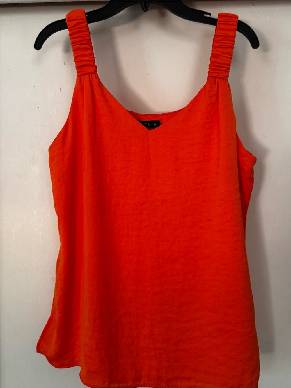 1. State Orange Ruched-Strap V-Neck Camisole
